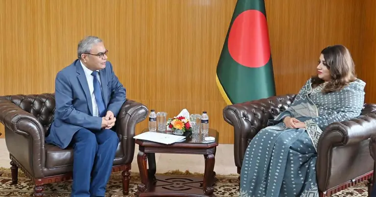 বৈঠকে ইন্দ্র মনি পান্ডে ও শামা ওবায়েদ